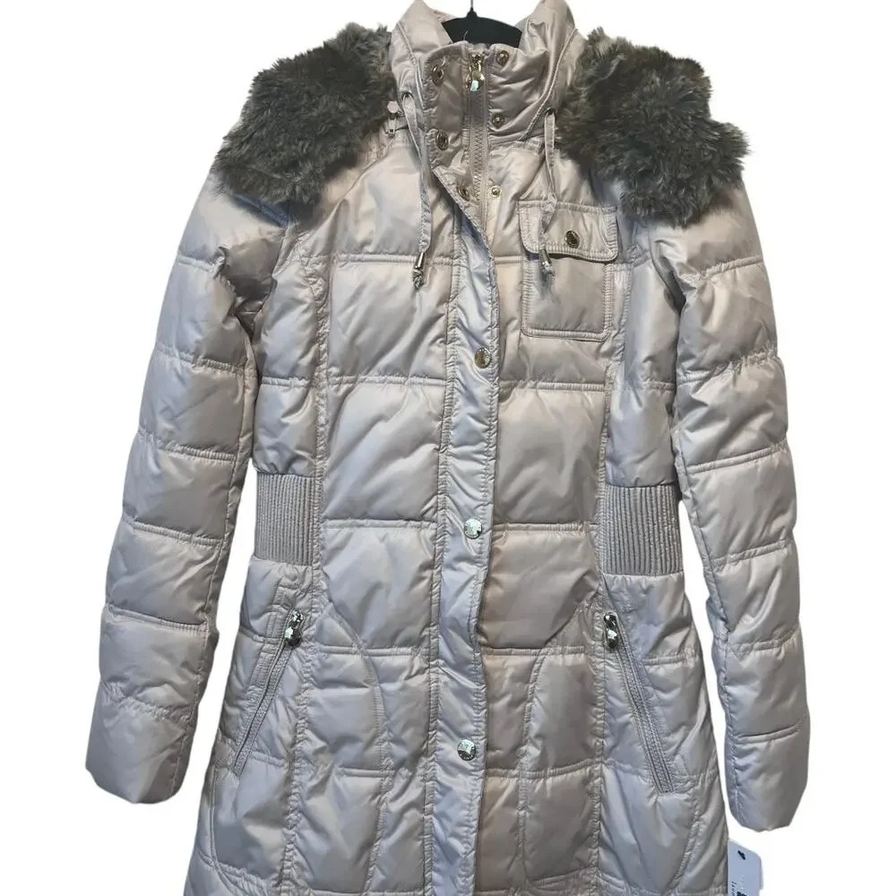 Laundry By Design Faux Fur Hooded Puffer Parka Jacket Size S - Picture 3 of 14